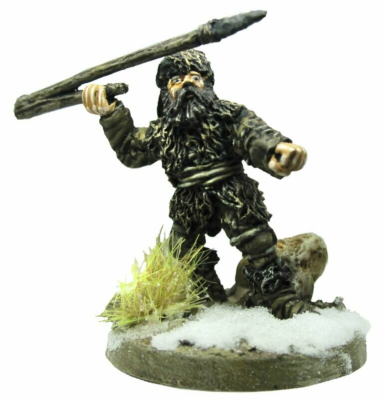 Prehistoric Settlement - 28mm Cavemen Hunter with spear thrower