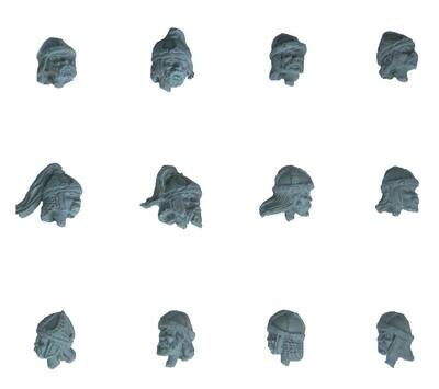 28mm Goth Heads wearing Helmets