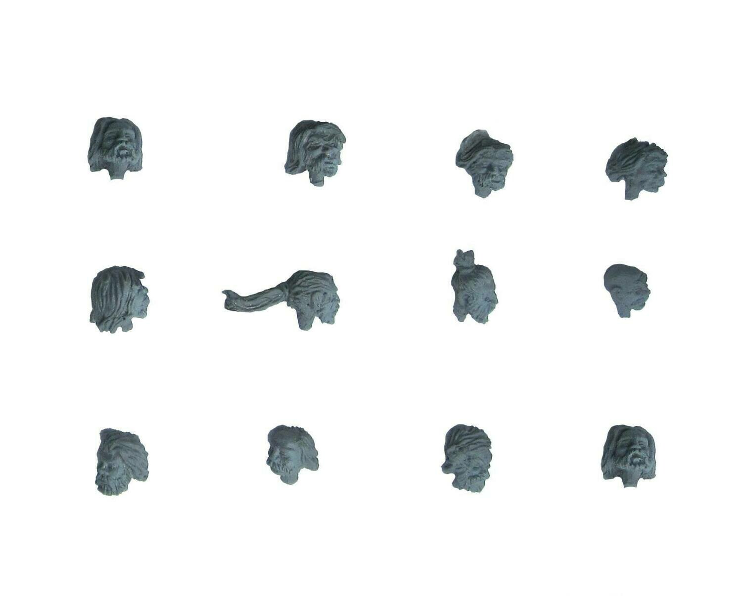 28mm Goth (Barbarian) heads bareheaded