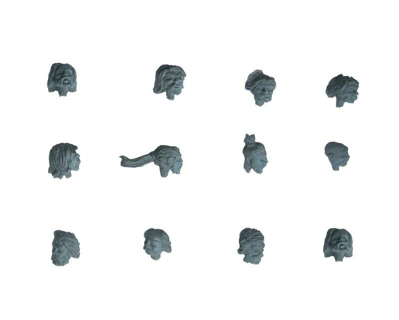 28mm Goth (Barbarian) heads bareheaded
