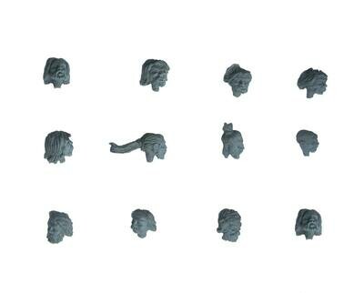 28mm Goth (Barbarian) heads bareheaded