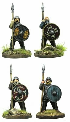 28mm Hirdmen standing with spears