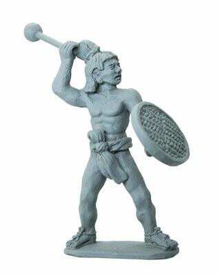 Aztec warrior attacking with club