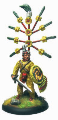 Tlaxcalan captain with vine banner