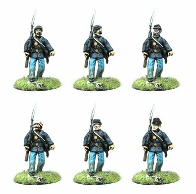 ACW - 28mm Union infantry miniatures marching quick step/ shoulder arms