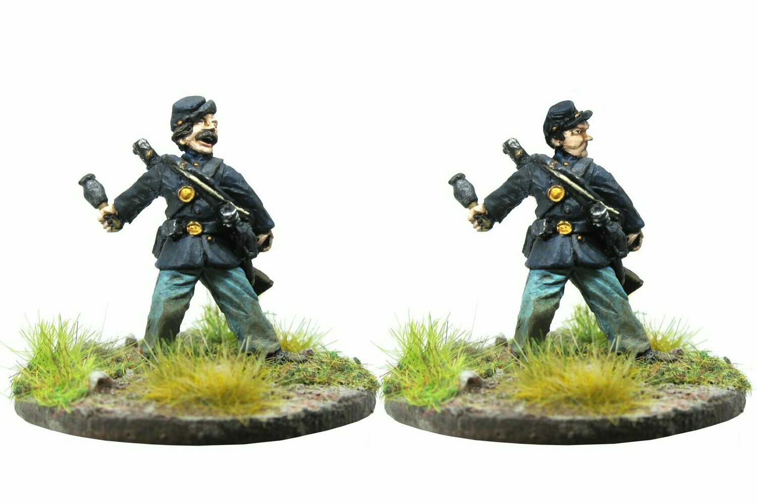 Union infantry throwing grenades