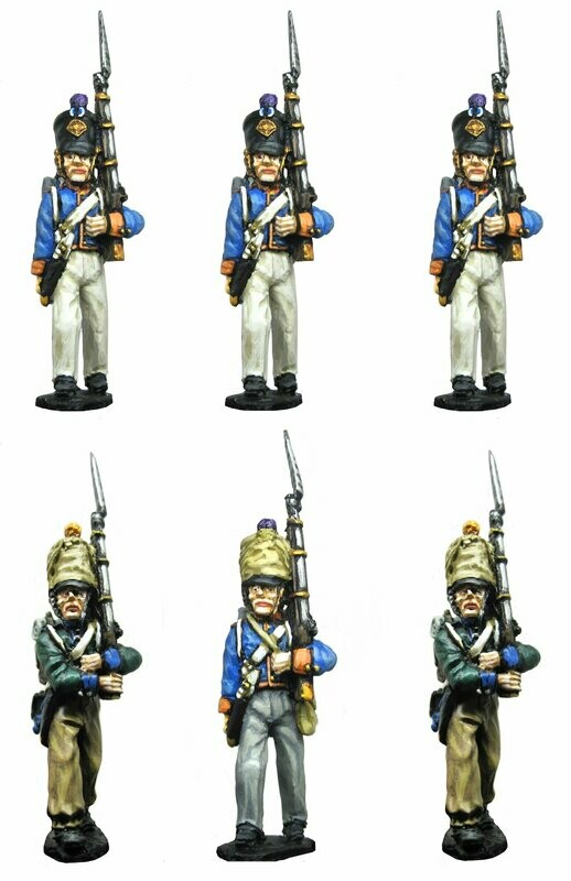 28mm Westphalian Light Infantry chasseurs marching campaign dress