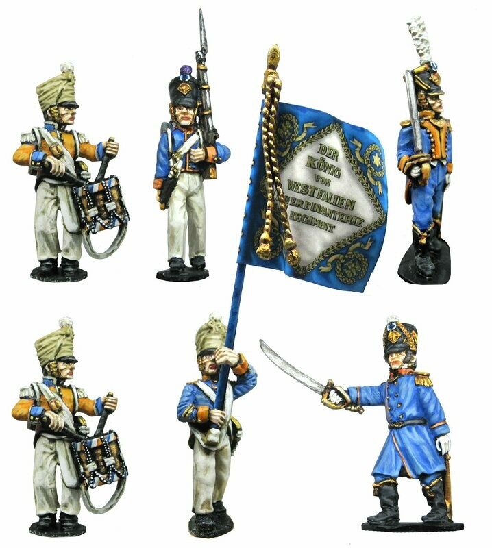 28mm Westphalian Light Infantry command marching campaign dress