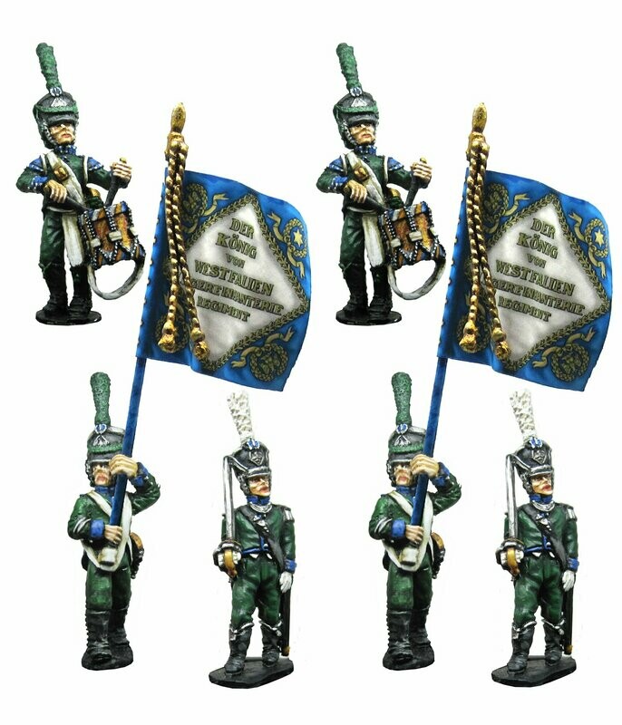 28mm Westphalian Light Infantry command marching full dress