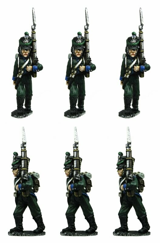 28mm Westphalian Light Infantry Chasseurs marching full dress