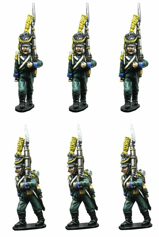 28mm Westphalian Light Infantry Voltigeurs marching full dress