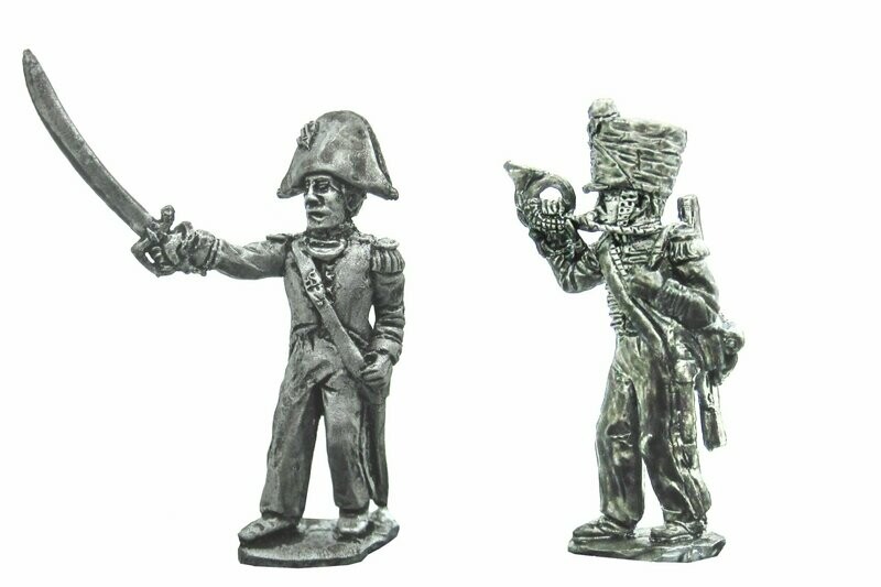 28mm Westphalian Napoleonic Guard Jäger Carabiniers campaign dress command