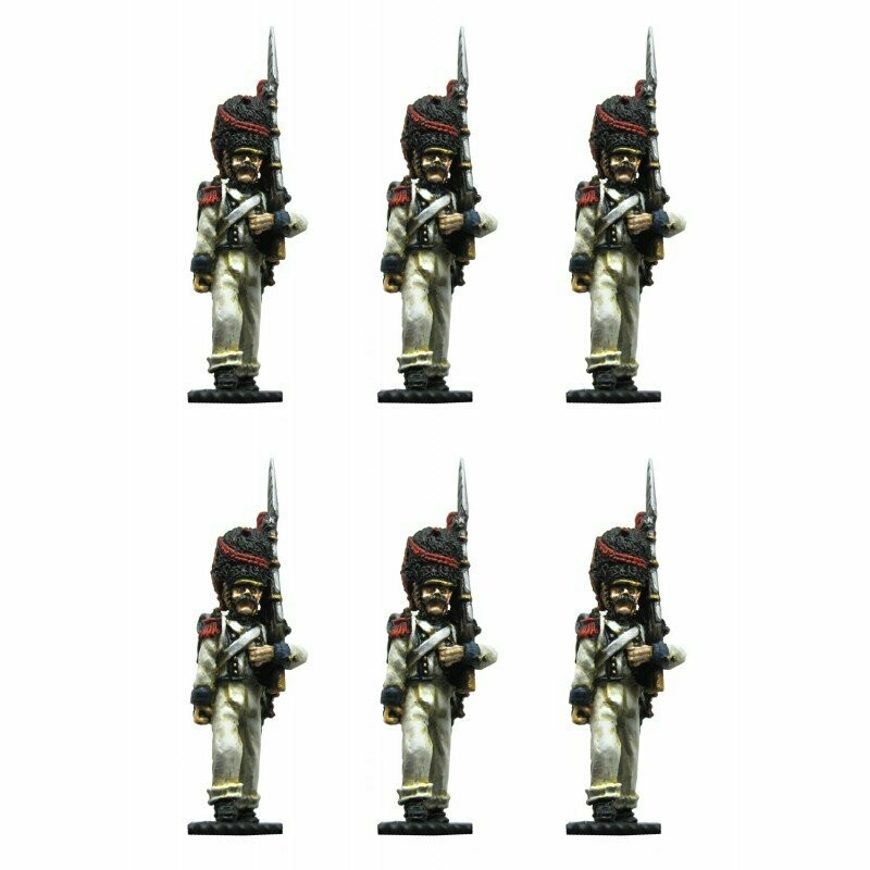 28mm Westphalian Line Infantry Grenadiers in bearskins marching