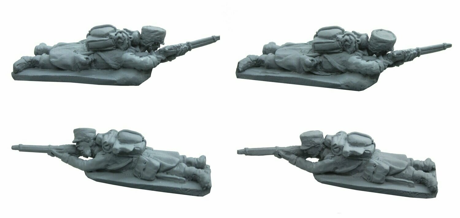 French Infantry laying firing x 4