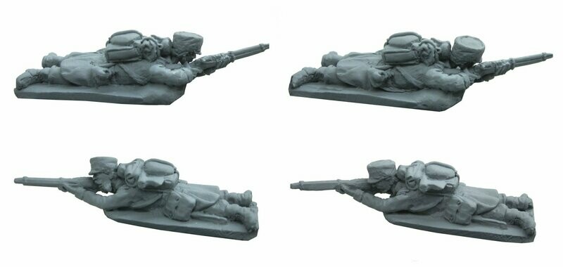 French Infantry laying firing x 4