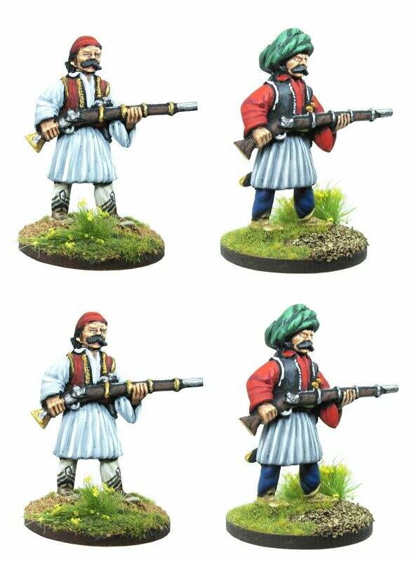 Greek/Albanian irregulars advancing x 4