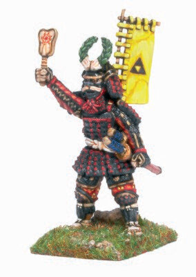Samurai commander holding war fan