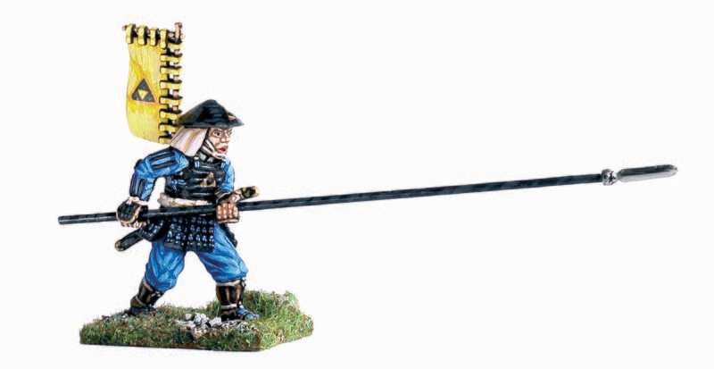 Ashigaru charging with yari wearing jingasa