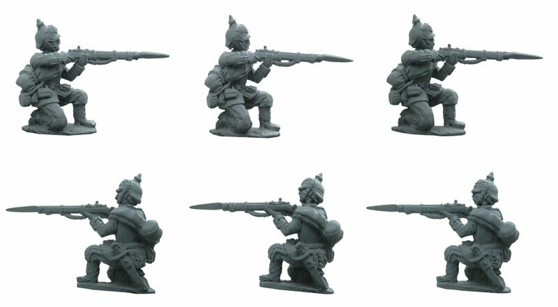 Prussian kneeling firing line infantry
