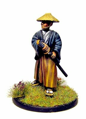 unarmoured Samurai in haori with katana