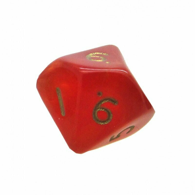 10 sided Red with gold swirl