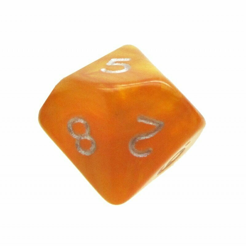 10 sided Orange with gold swirl