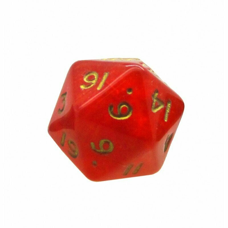 20 sided Red with gold swirl