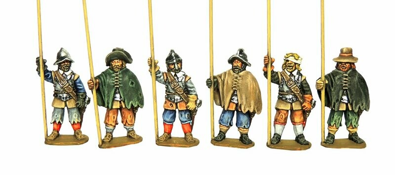 28mm Thirty years war ragged pikemen standing pike upright