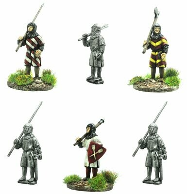 28mm Medieval Flemish City Militia standing mixed weapons