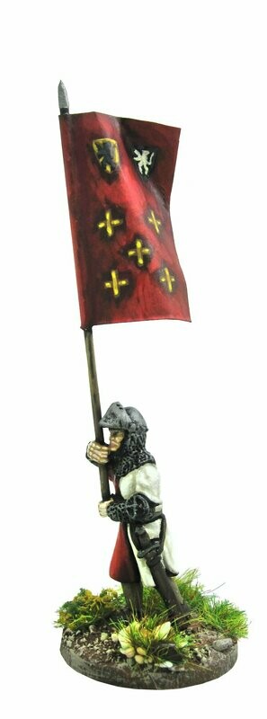 28mm medieval Flemish City Militia​ standard bearer.