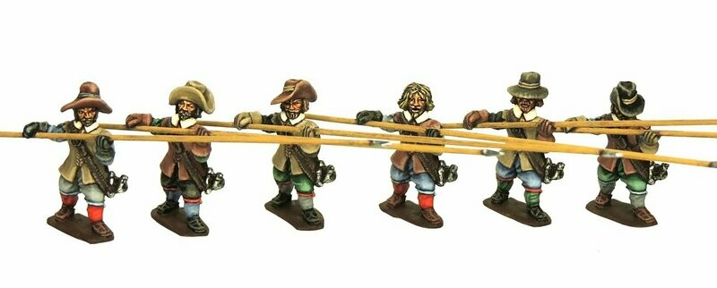 28mm Thirty years war un-armoured pikemen level pike