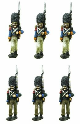 28mm Westphalian Light Infantry Karabiniers in bearskins marching campaign dress