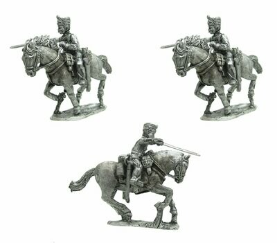WW1 German Hussars with swords drawn x 3