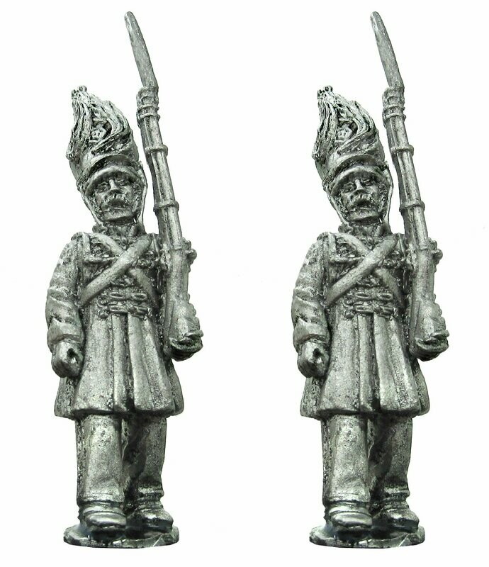 Brunswick 1809 infantry with bandaged head under shako x 2