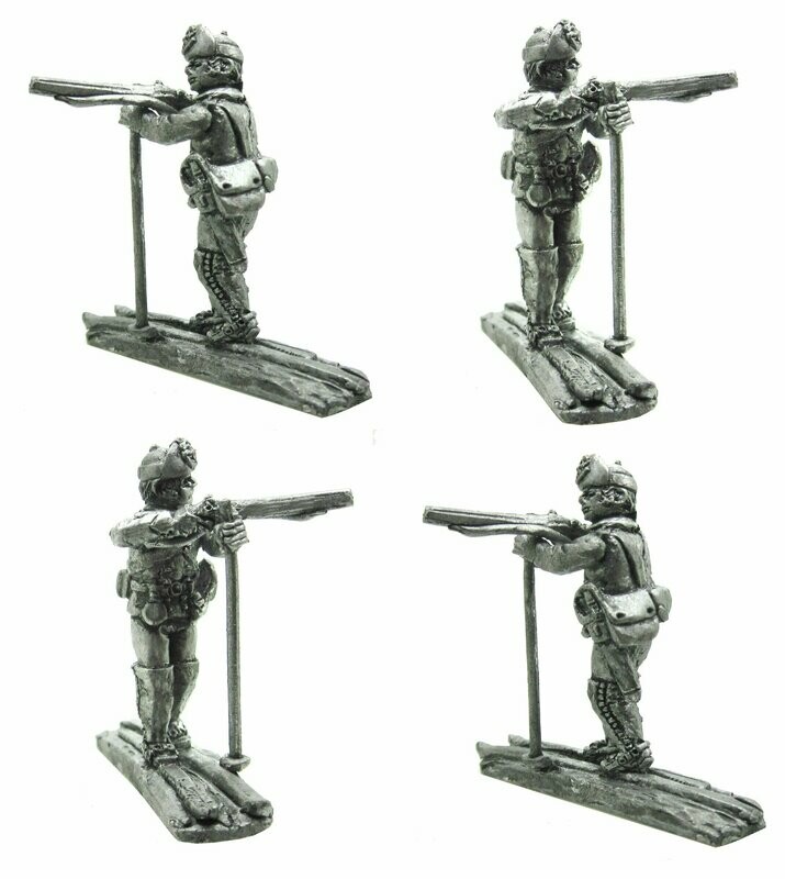 ​​28mm Norwegian Napoleonic Ski troopers firing​.