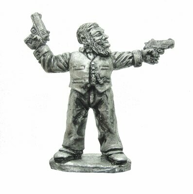 ​28mm Fantasy Gangster Dwarf with two .45 autos