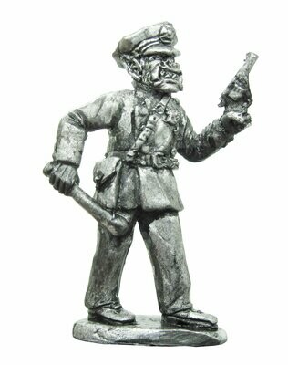 28mm Fantasy Orc Policeman ready with club and pistol.
