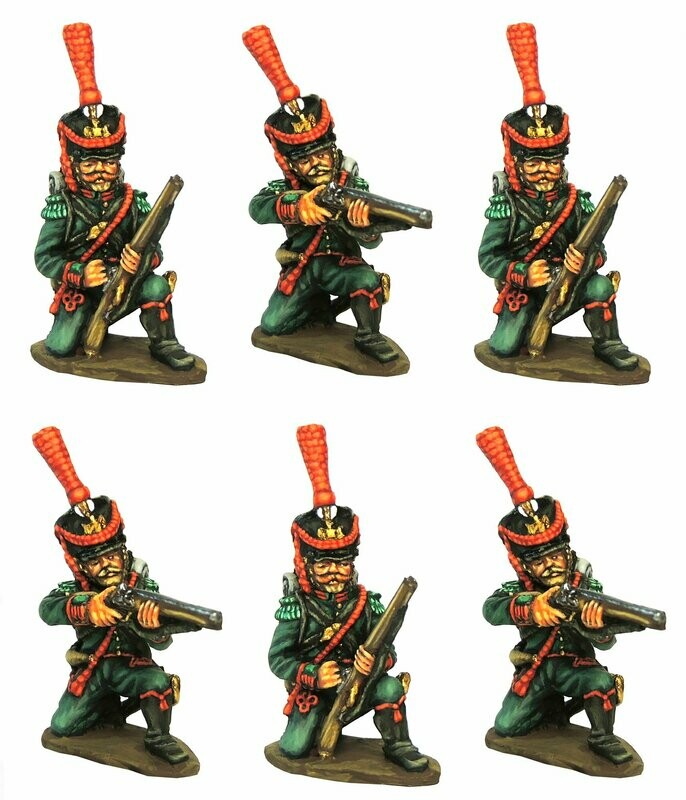 28mm Westphalian Napoleonic Guard Jäger Carabiniers full dress skirmishing