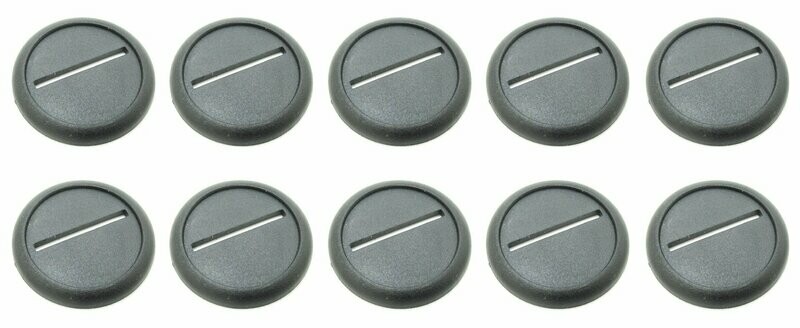 40mm lipped round black plastic bases x 10