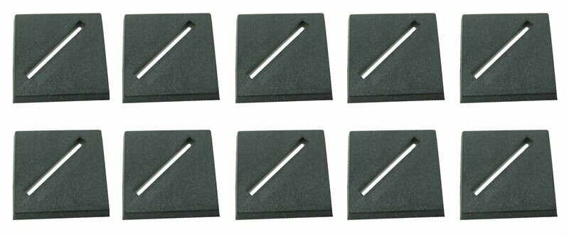 25mm square black plastic bases x 10