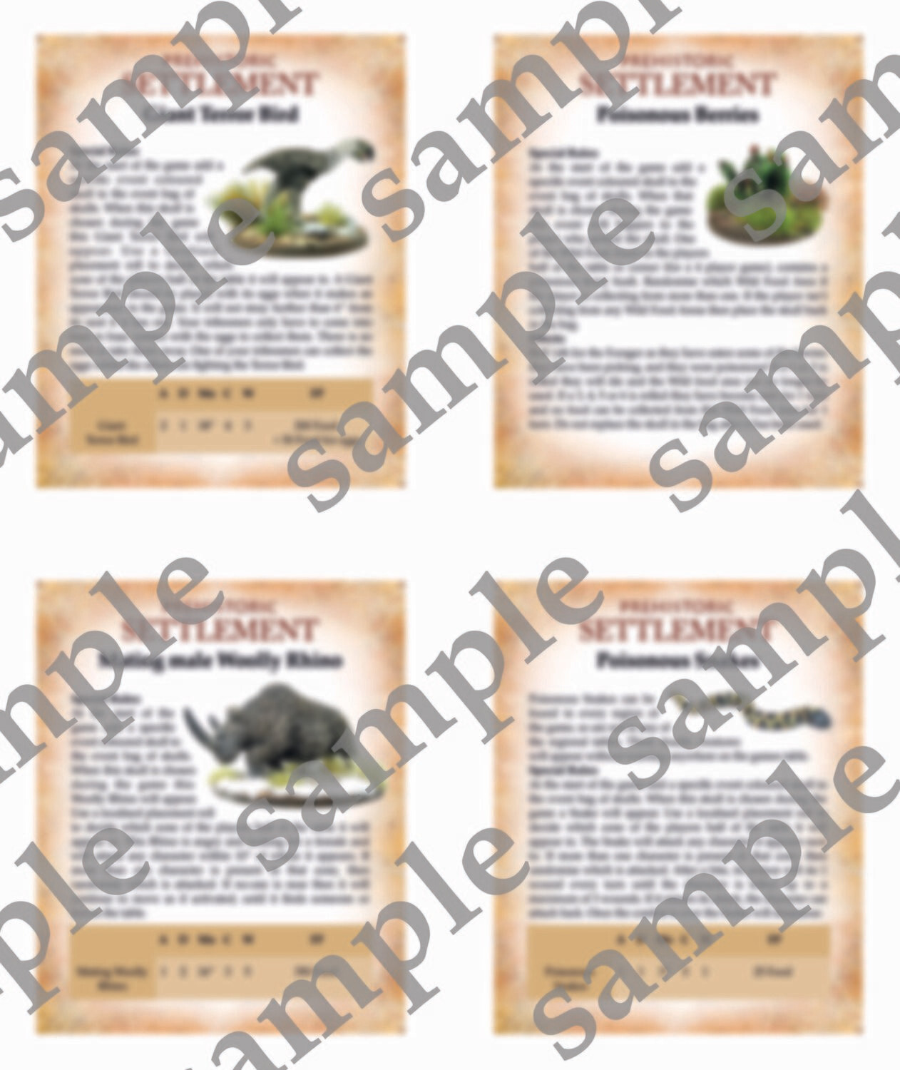 Prehistoric Settlement - Special event cards - pack 1
