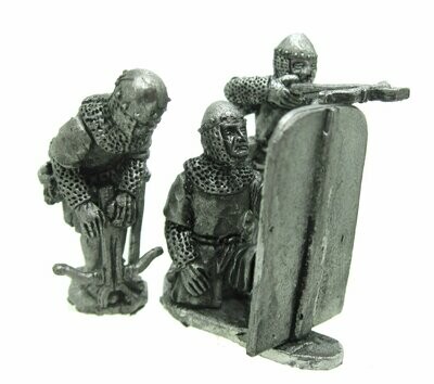 28mm Medieval Flemish Militia crossbowmen in action set