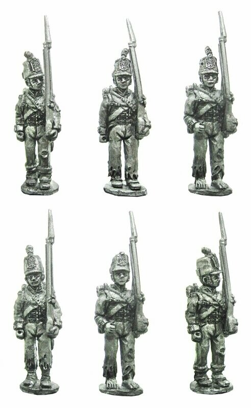 28mm British Napoleonic ragged centre companies marching
