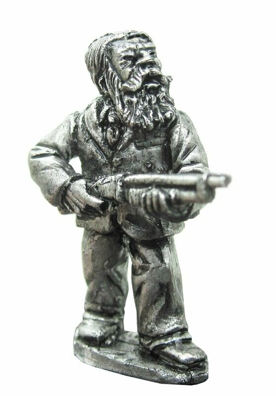 ​28mm Fantasy Gangster Dwarf,  firing a shotgun.