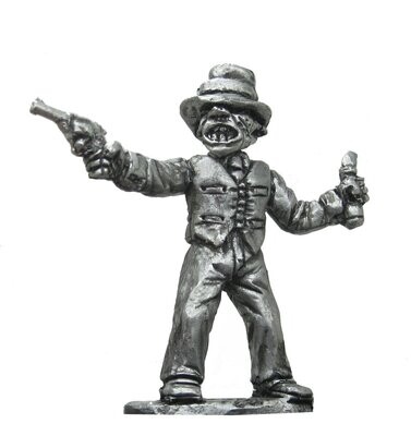 ​​28mm Fantasy Gangster Goblin with pistol and molotov cocktail
