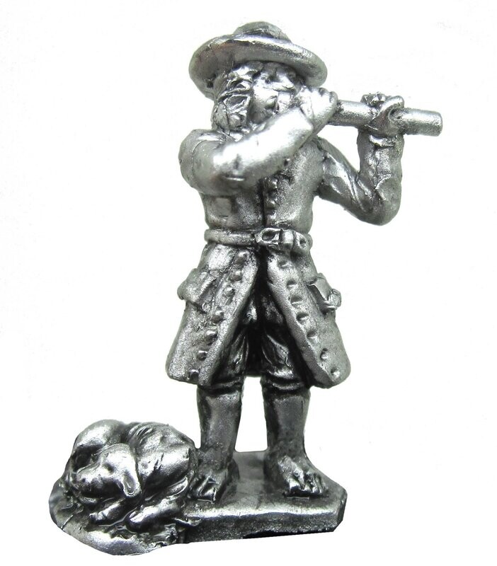 28mm Flutist boy with small dog