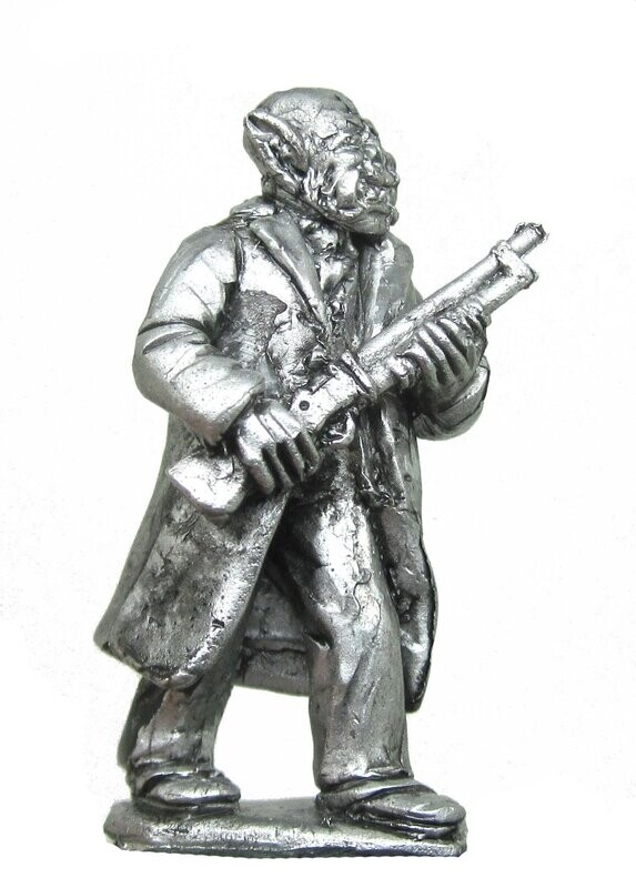 ​28mm Fantasy Orc Detective with shotgun