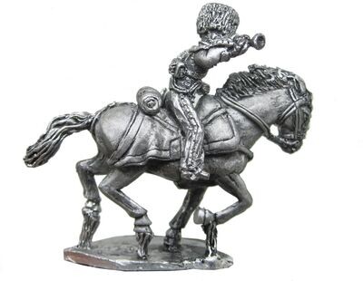 28mm French Guard Horse Artillery Trumpeter galloping