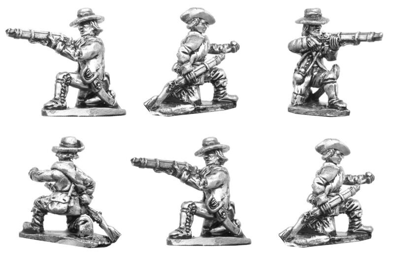28mm Vendean Skirmishers firing and loading