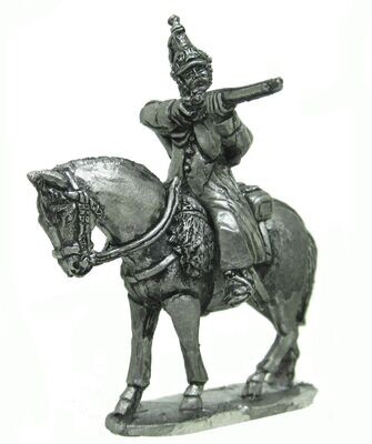 French Dragoon wearing cape firing from the saddle